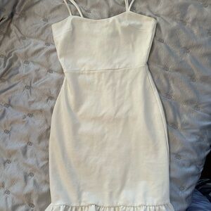 Lulu's Cream Strapless Dress